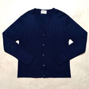 Vintage Mr. California Navy Blue Knit Sweater Cardigan - Size Medium